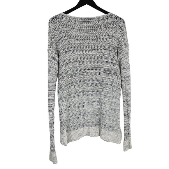 VINCE Sweater Heathered Marled Knited Scoop Neck Slouchy Fit Grey - Picture 3 of 5